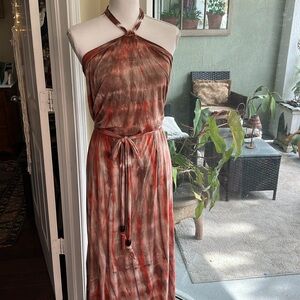 Cute bohemian dress with wooden beads